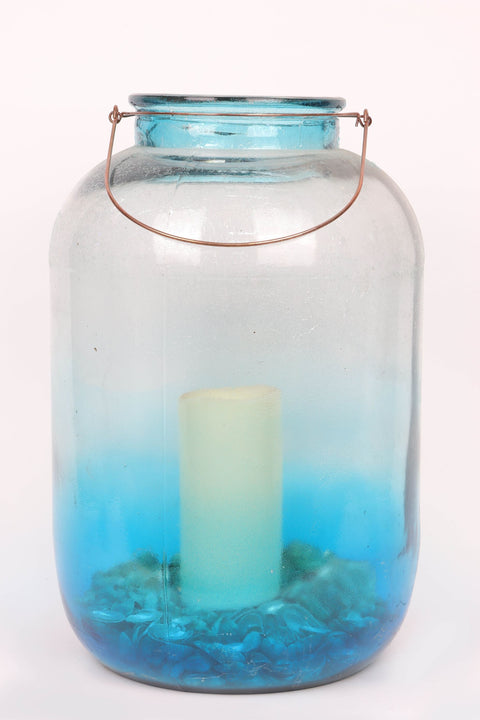 Glass Lantern Décor 10''X16''