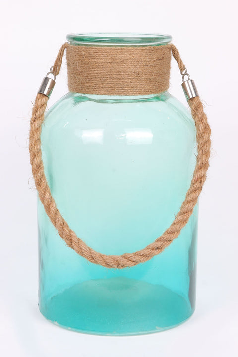 DÉCOR MURAL BOUTEILLE EN VERRE 6.75''X12.25''VERT-BLEU