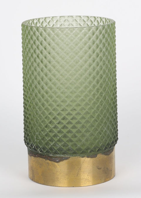 Vase en verre vert 4.5''x7.125''