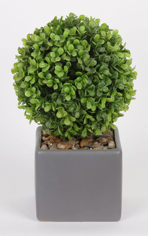 VASE 7*7*10.5 PO AVEC DÉCOR DE PLANTES ARTIFICIELLES
