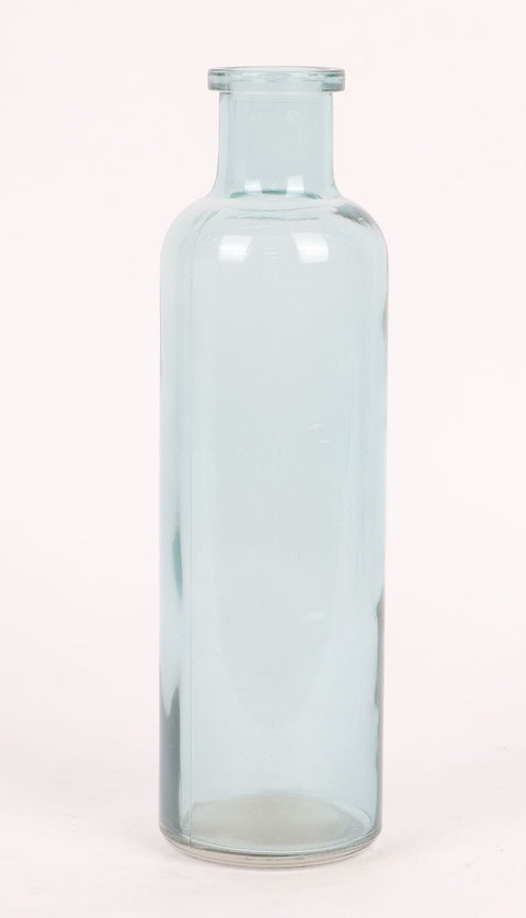 Blue Transparent Glass Bottle Decoration 2.5" W X2.5" L X8.625" H
