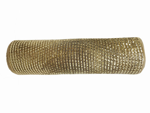 Champagne Gold Poly Mesh Ribbon for Christmas Tree, Garland, and Wreath Décor