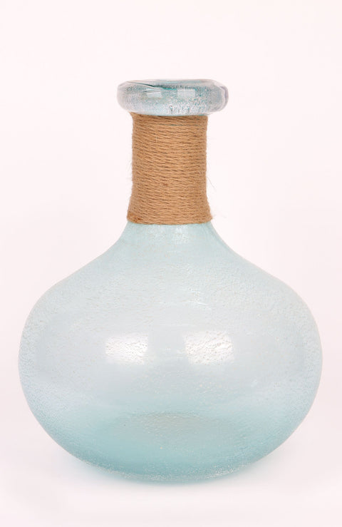 Sea Blue Glass Bottle Décor 10.5''X13.25'' H