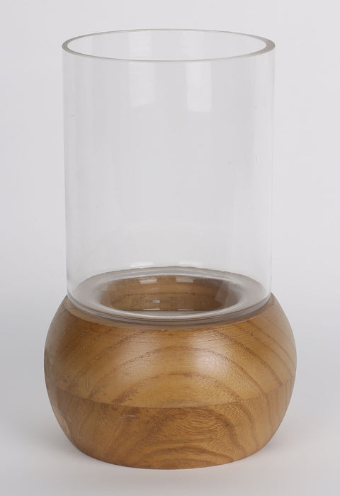 8.5''X8.5"X11.625''
Clear Cylinder W/Wood Base