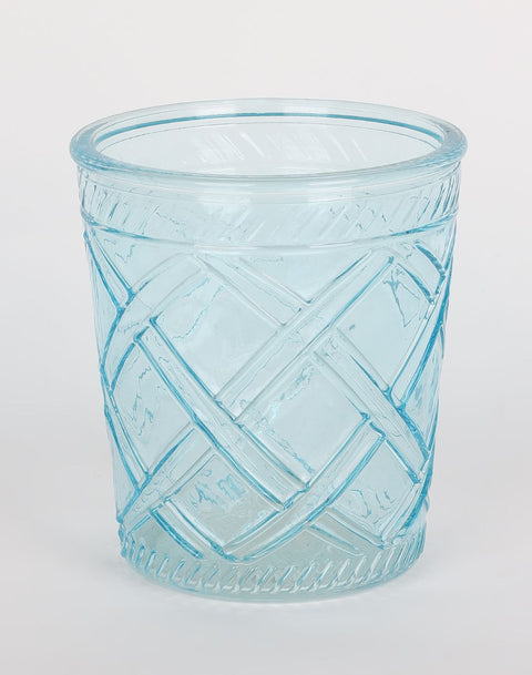 5.375X5.375X6" Blue Glass Decoration