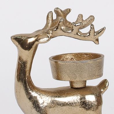 5.5In Christmas Metal Deer Tealight Holder