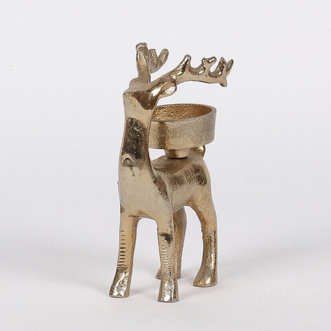 5.5In Christmas Metal Deer Tealight Holder