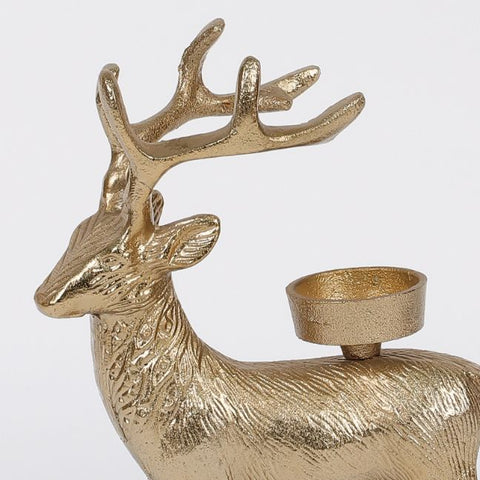 8.5In Christmas Metal Deer Tealight Holder