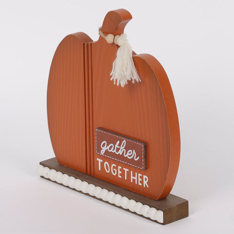 7IN FALL ORANGE PUMPKIN DÉCOR- GATHER TOGETHER