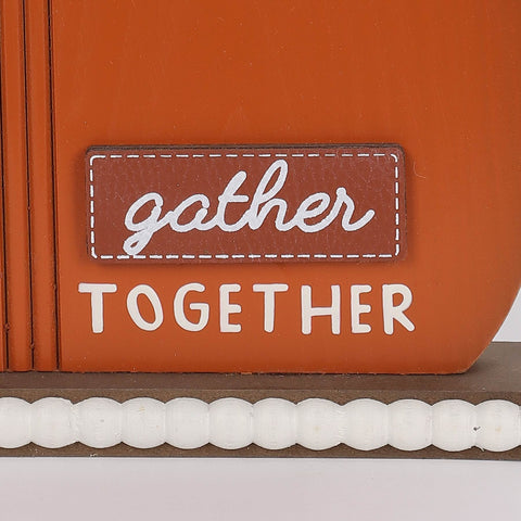 7IN FALL ORANGE PUMPKIN DÉCOR- GATHER TOGETHER