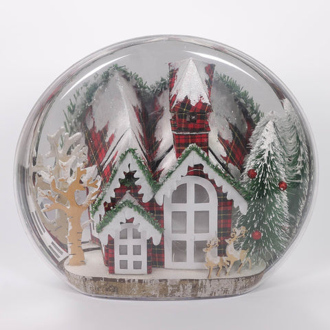 16*4*14'' Globe W/Houses Table Décor