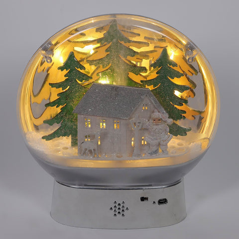 10*3*11'' Christmas Globe W/House Décor