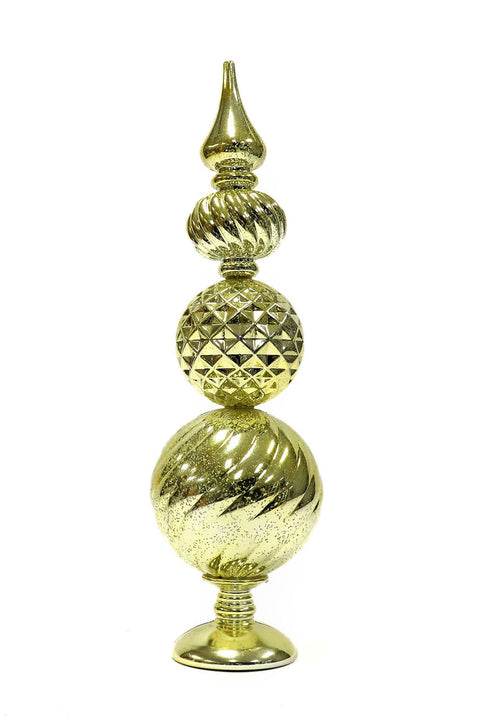 8 X 28"H Plastic Gold Mercury Table Decor With Lit