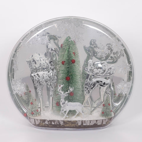 16*6*14'' GLOBE W/DEER TABLE DÉCOR