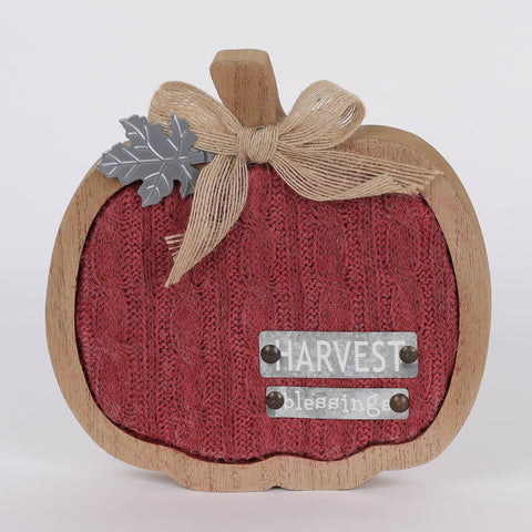 8IN FALL PUMPKIN DÉCOR- HARVEST BLESSINGS