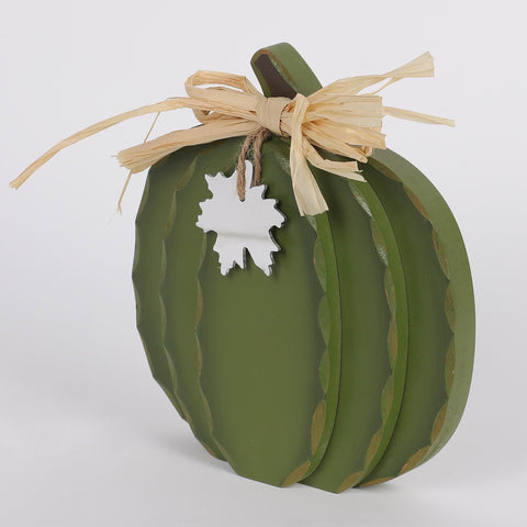 7IN FALL GREEN PUMPKIN DÉCOR