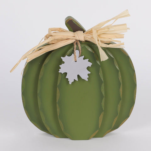 7IN FALL GREEN PUMPKIN DÉCOR