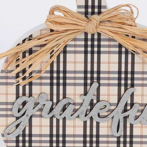 8IN GRATEFUL PUMPKIN DÉCOR