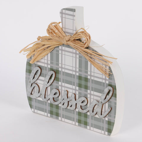 8IN BLESSED PUMPKIN DÉCOR