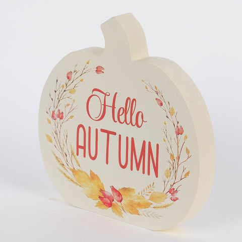 8IN HELLO AUTUMN PUMPKIN DÉCOR
