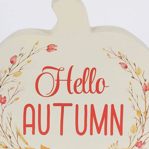 8IN HELLO AUTUMN PUMPKIN DÉCOR