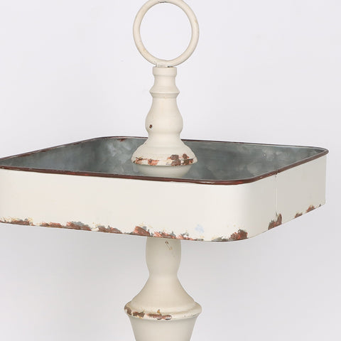 12.5*12.5*17''Metal 2-Tier Tray Décor