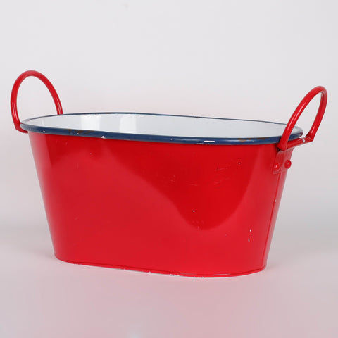 14.5*8.875*6.75''Red Metal Tray Décor