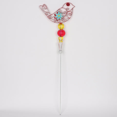 8*25''Red Metal Bird Décor