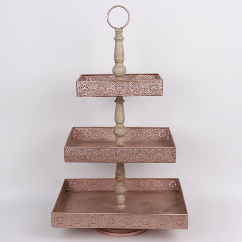 16.75*12.75*28'' Christmas Metal 3-Layer Tray