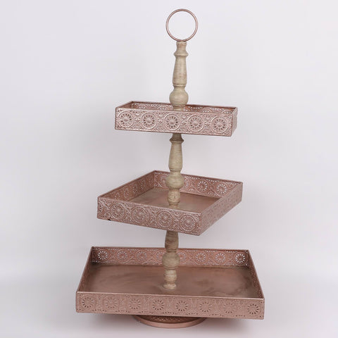 16.75*12.75*28'' Christmas Metal 3-Layer Tray