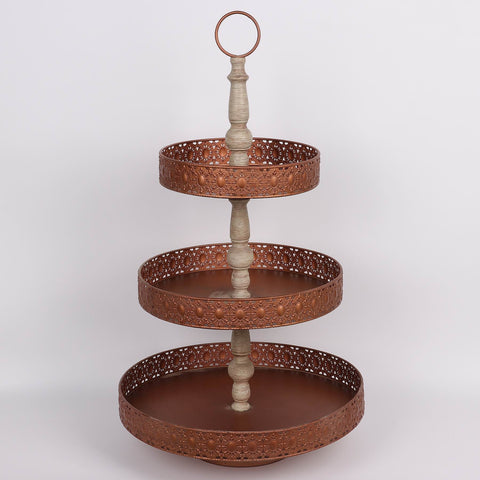 16.25*29.5'' Christmas 3-Metal Layer Tray Décor