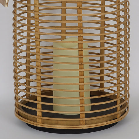 9.0*18.25‘'Hand-Made Bamboo Lantern With Candlestick Decor