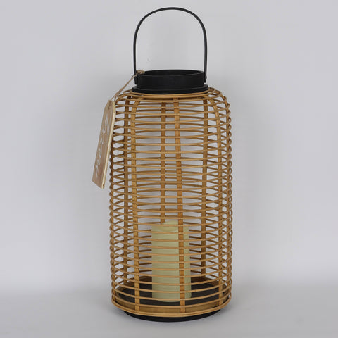 9.0*18.25‘'Hand-Made Bamboo  Lantern With Candlestick Decor