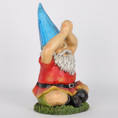 5.75*5.5*10.5''Sitting Gnome With Blue Hat Table Décor