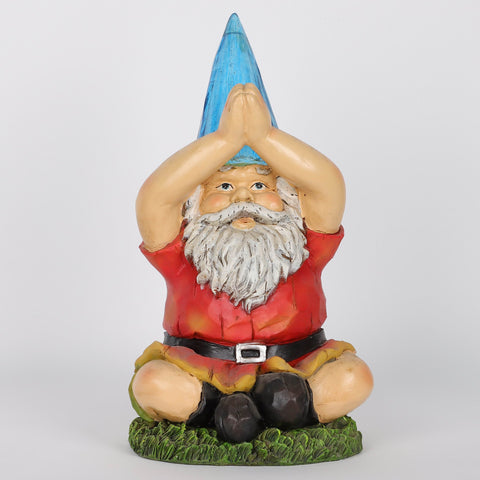 5.75*5.5*10.5''Sitting Gnome With Blue Hat Table Décor