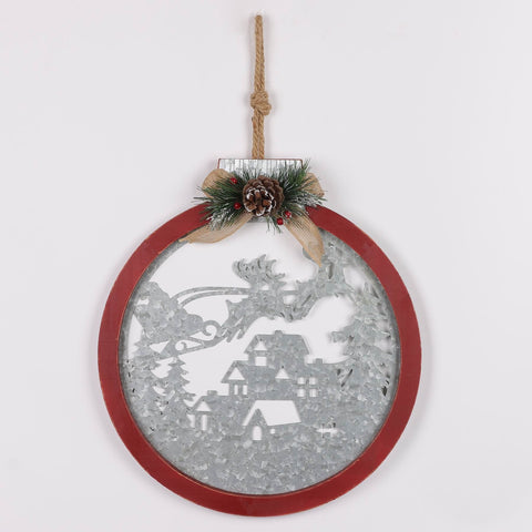 13.5*2.75*15'' Christmas Snow Scene Hanging Décor