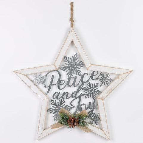 22*2.75*21.25'' Christmas Peace & Joy Star Décor