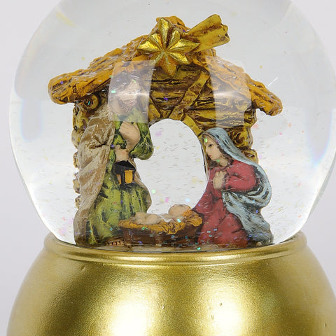 4.25*5.5‘’ Nativity Water Globe - Holly Family