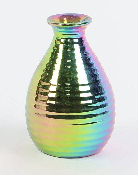 Iridescent bottle Pot décor 2.625" L X4" H