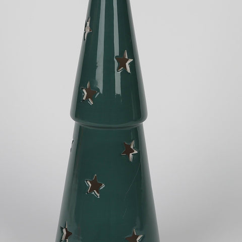 CHRISTMAS 12" B/O TIERED CERAMIC TREE - FOREST