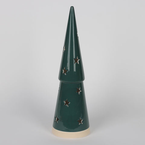 CHRISTMAS 12" B/O TIERED CERAMIC TREE - FOREST