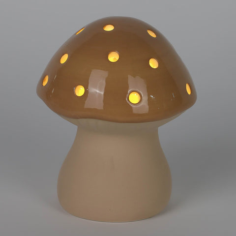 Christmas 3.25*3.75''B/O Ceramic Mushrooms - Cream