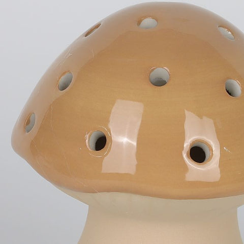 Christmas 3.25*3.75''B/O Ceramic Mushrooms - Cream
