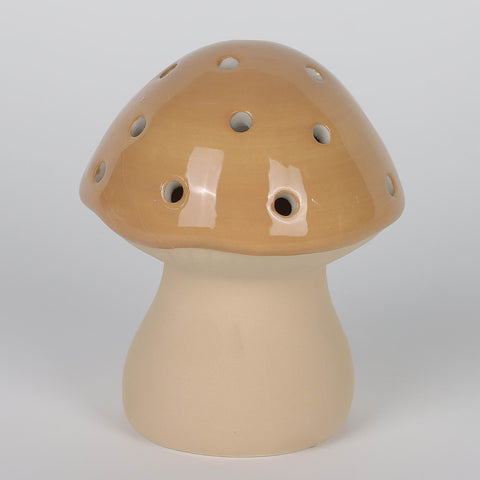 Christmas 3.25*3.75''B/O Ceramic Mushrooms - Cream