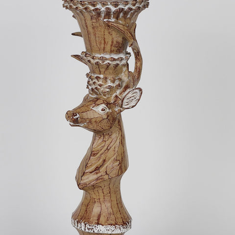4.5X15.625 INCH CHRISTMAS DEER CANDLE HOLDER