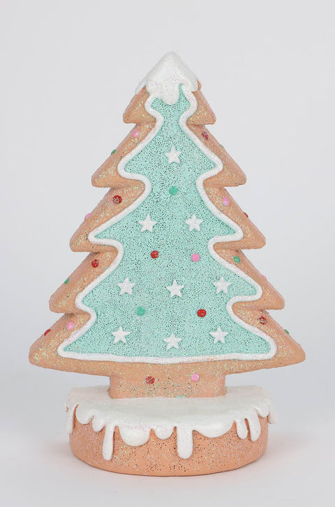 Christmas Pastel Blue Gingerbread Tree Tabletop Décor - Candyland Theme