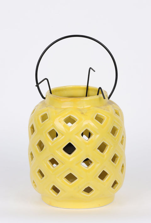 Geometric Design Ceramic Lantern