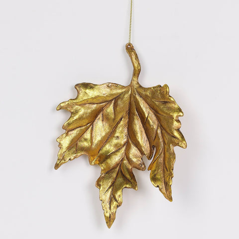 CHRISTMAS 7.75 in Gold Maple ASSTED Ornament