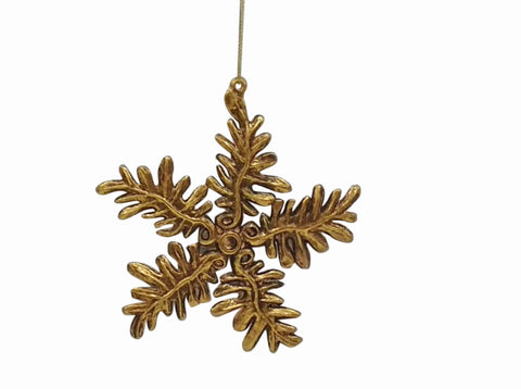 5"H Plastic Gold Snowflake Ornament