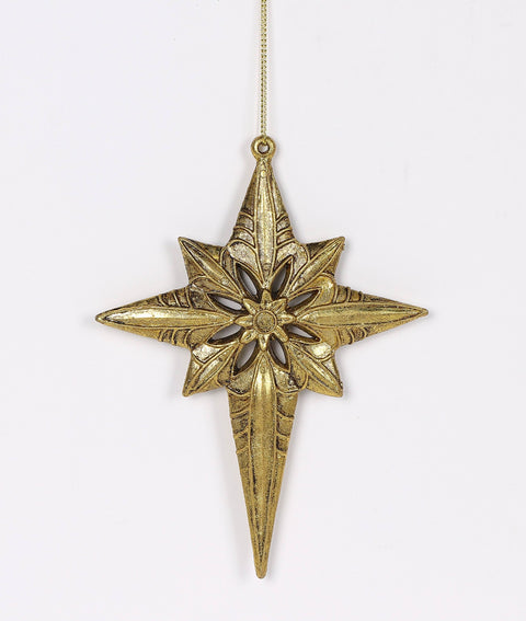 4.25 X 0.25 X 5.625"H Plastic Gold Bethlehem Star Ornament